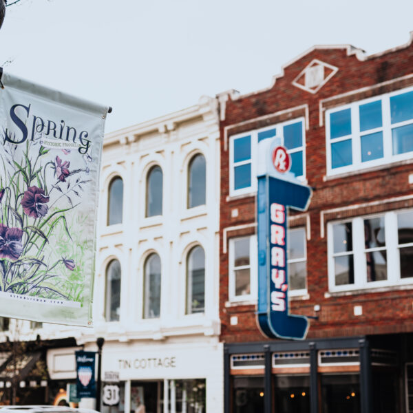 Spring on Main Street in Franklin, Tennessee. Courtesy of Visit Franklin.