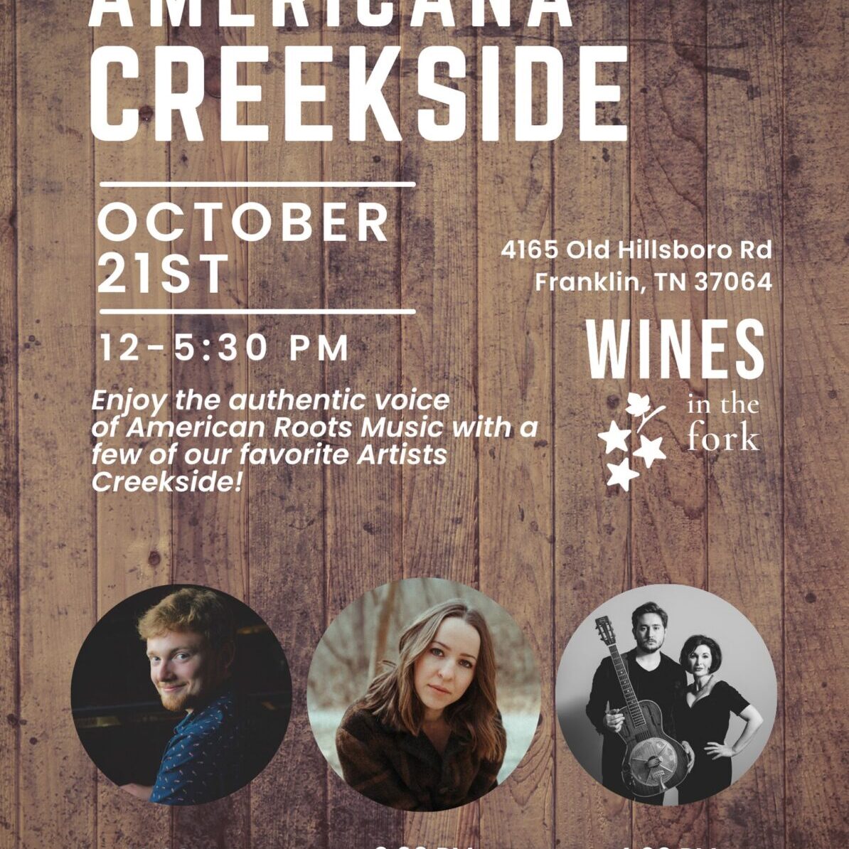 Americana Creekside concert. October 21st