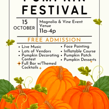 Pumpkin Festival, October 15th